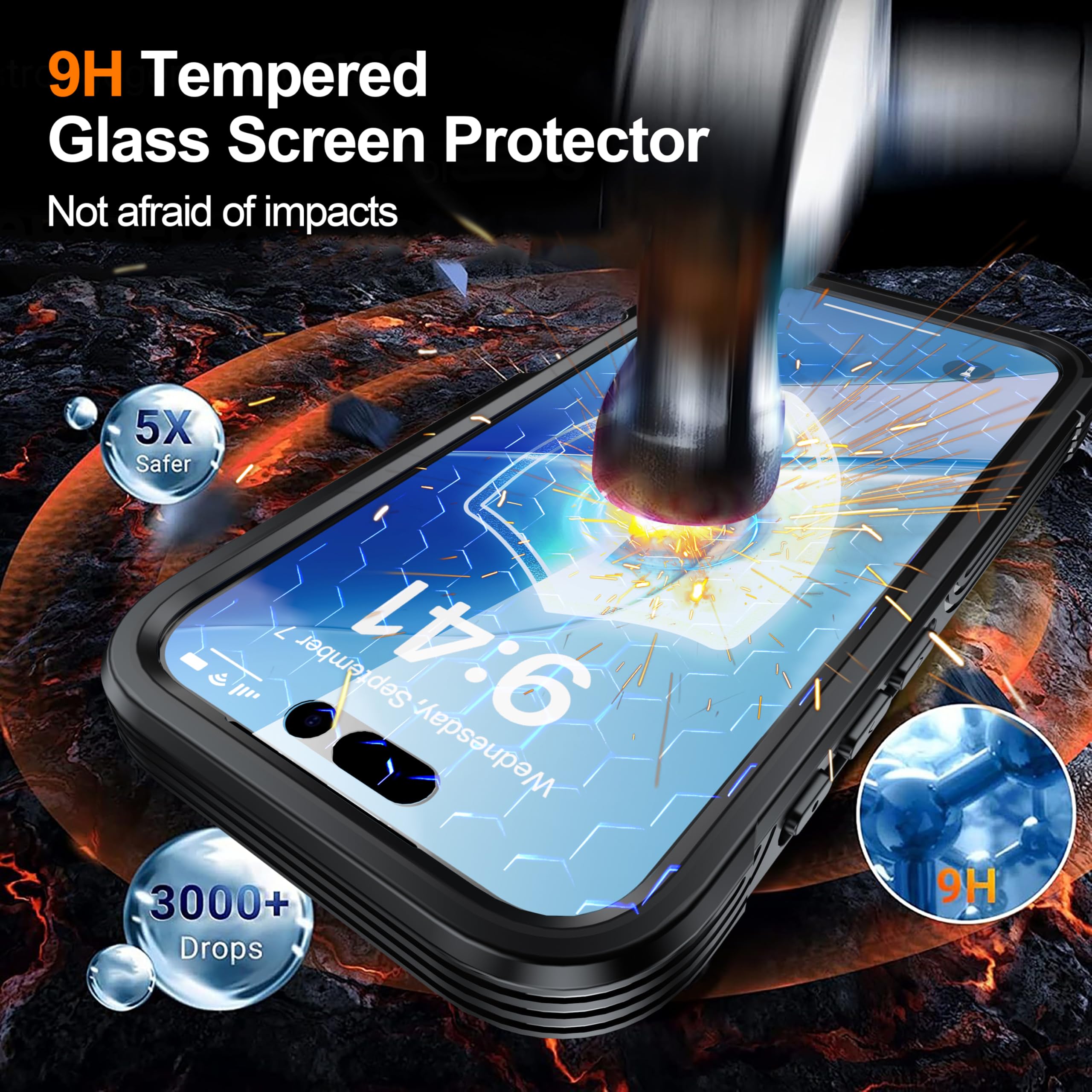 Amazon.co.jp: iPhone 17 用ケース Magsafe対応 ガラスフィルム付き